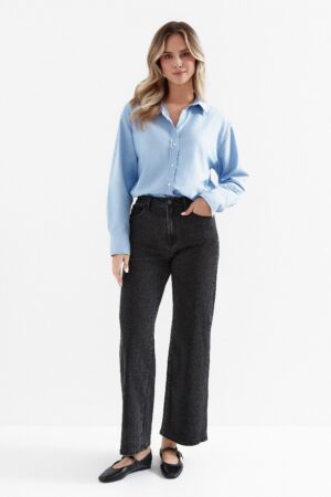 SPODNIE SZEROKIE GRAFIT