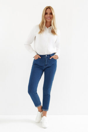 SPODNIE 7/8 STRIPE CUFF BLUE