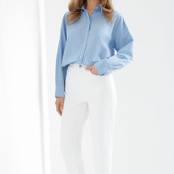 SPODNIE 7/8 BOYFRIEND BIAŁE