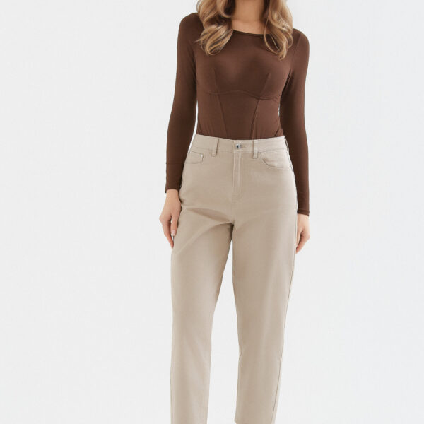 SPODNIE 7/8 BOYFRIEND BEŻ