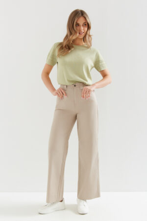 SPODNIE BEŻOWE Z GUMĄ