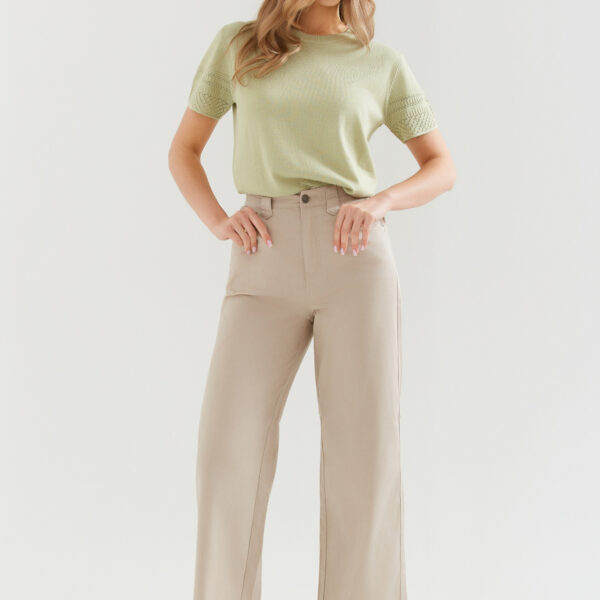 SPODNIE BEŻOWE Z GUMĄ