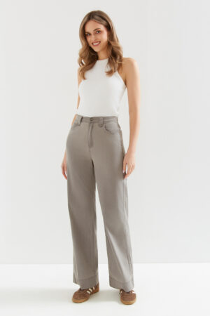 SPODNIE JASNOSZARE Z GUMĄ